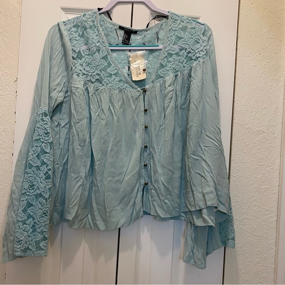 NWT Forever 21 mint top long sleeves - Picture 1 of 8
